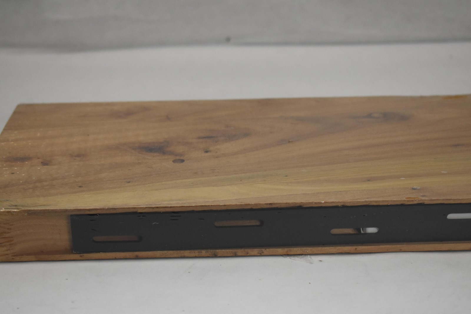 Floating Wood Shelf Hidden Hardware 24" x 8" Deep Floating Shelf Light Brown