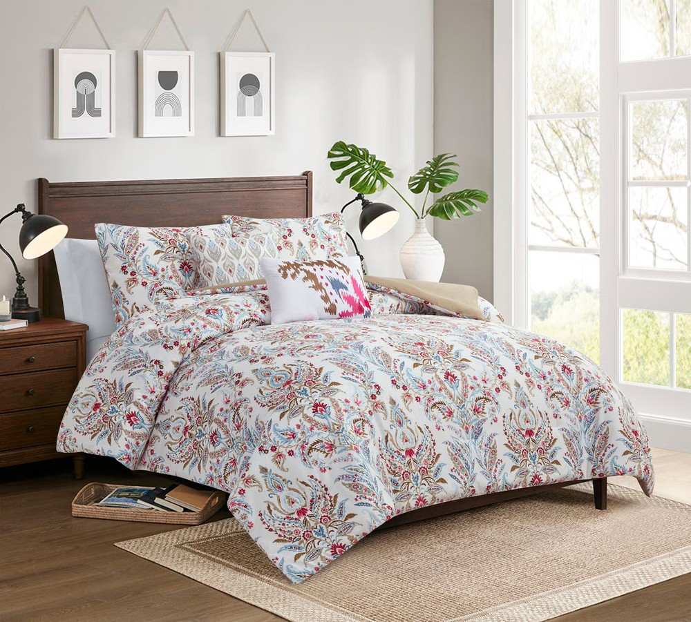 BrylaneHome Marcel 5-Piece Comforter Set - Queen, White