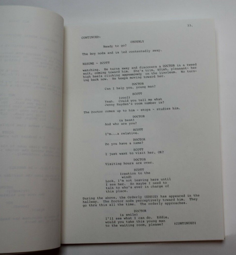 STARMAN / Randall Wallace, 1986 alien Sci Fi TV Script "Secrets" Robert Hays