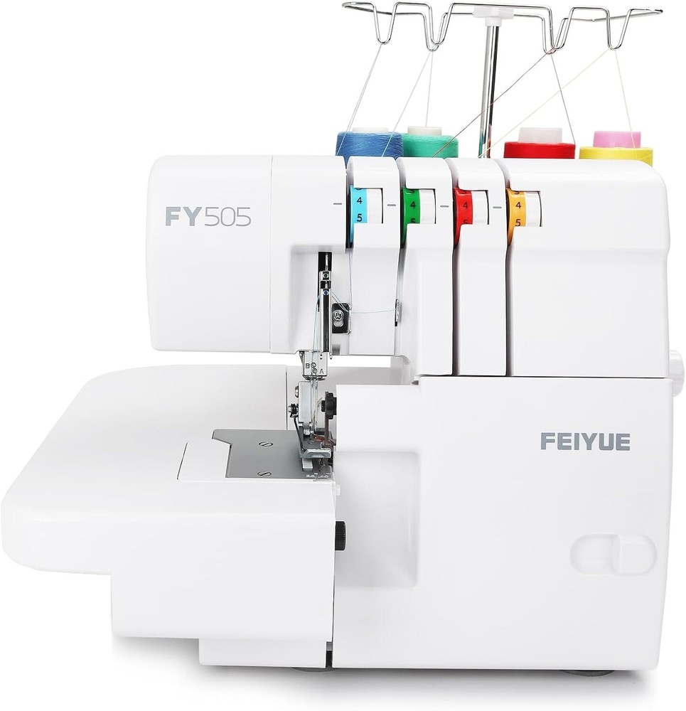 FEIYUE FY505 Serger Overlock Machine with 2/3/4 Thread Capability, Built-in Roll
