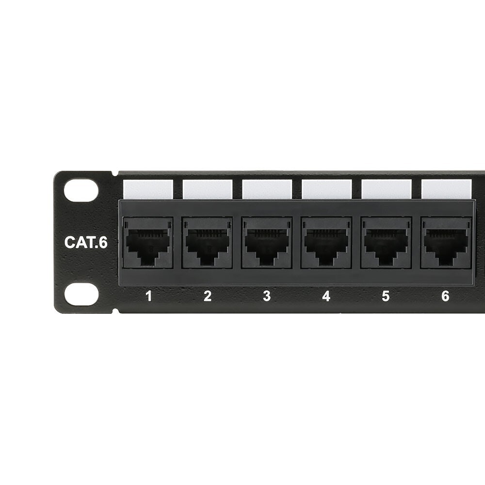 Construct Pro 24-Port Cat6 Rack Mount Patch Panel (19”/1U, RoHS Approved)
