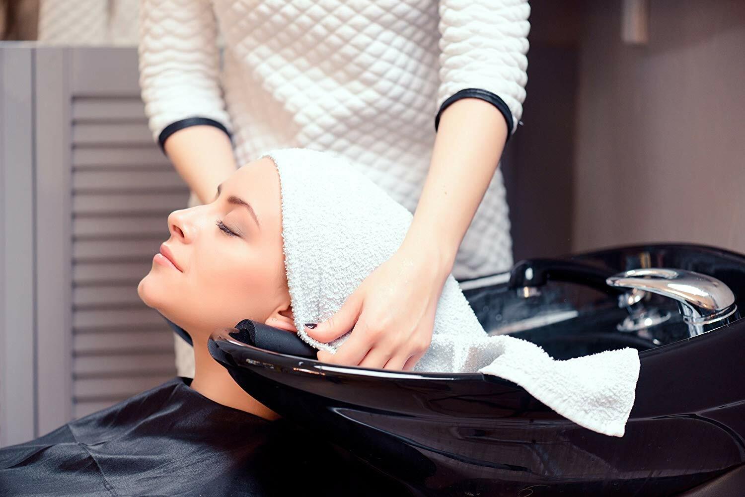 Salon Towels 100% Cotton Towel Pack Of 24 White Gym Spa Towel in 16x27 inches.