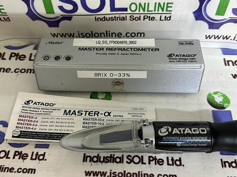 ATAGO Master-α Series Refractometer BRIX 0-33% Automatic & Water Resistant