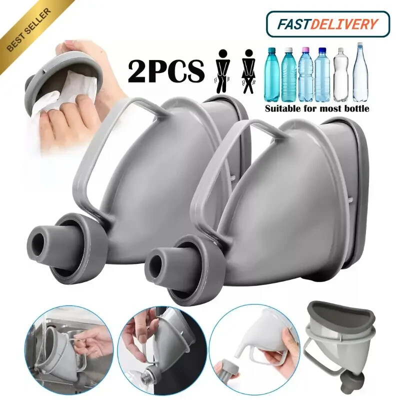 2 Pack Male Female Urination Toilet Urinal Funnel Camping Urine Device Travel