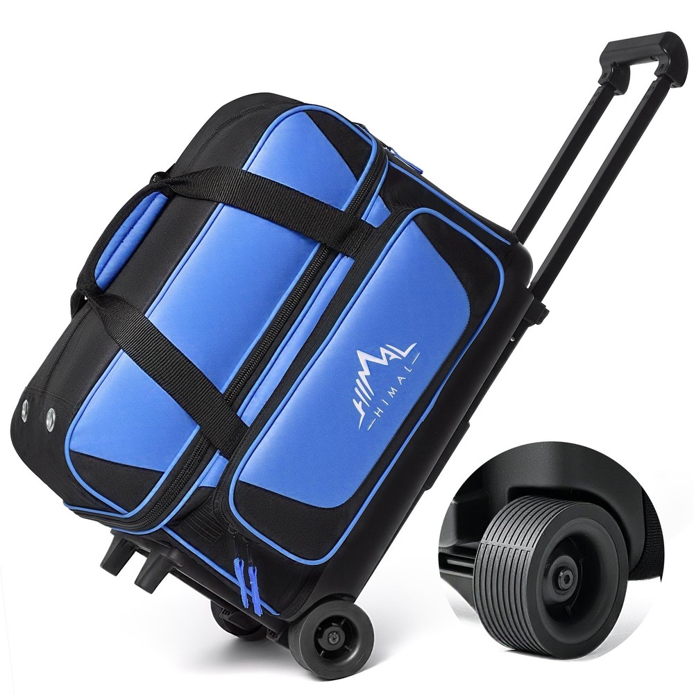 GoHimal Double Roller 2 Ball Bowling Bag with Separate Shoe Compartment for B...