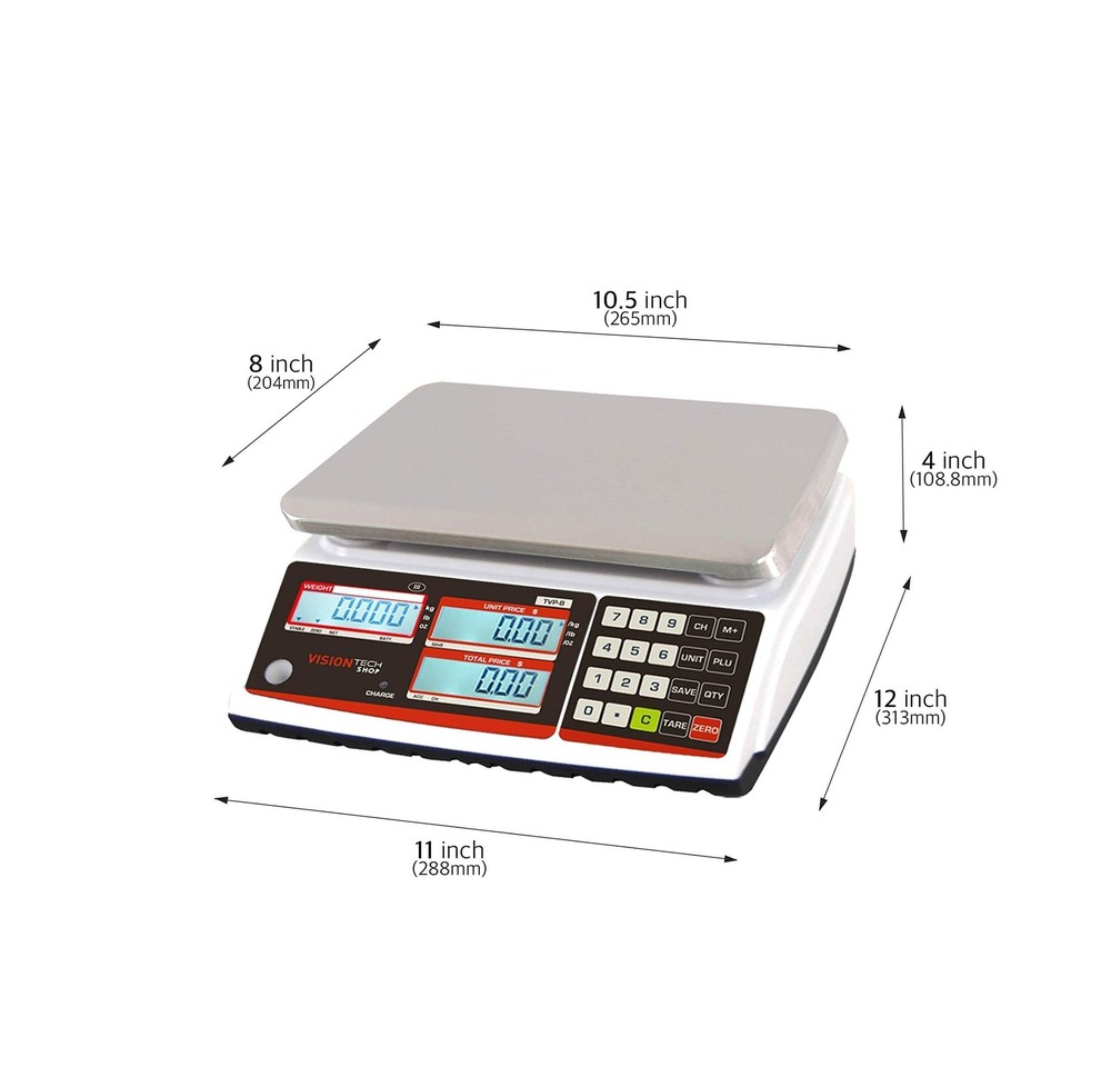VisionTechShop TVP-30B Price Computing Scale, Lb/Oz/Kg Switchable, 30lb