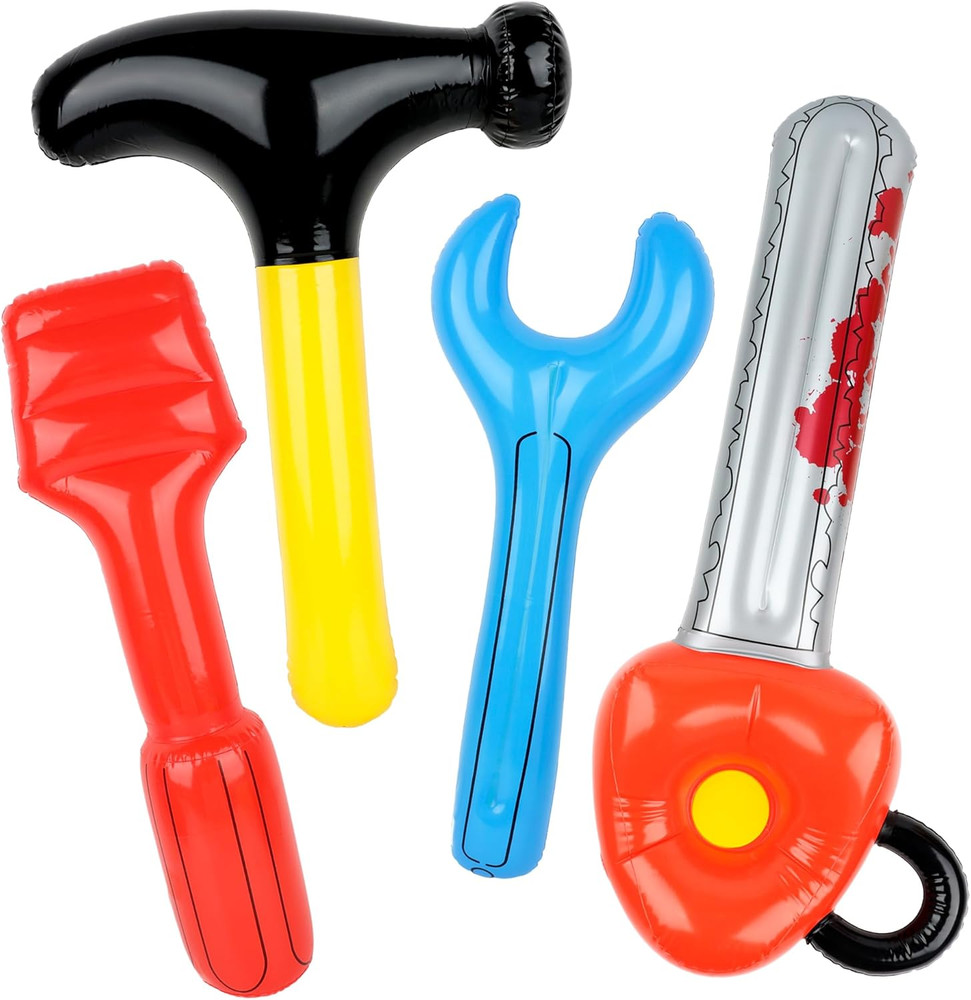 4 Pack Inflatable Tool Set Include Inflatable Hammer Inflatable Wrench Inflatabl