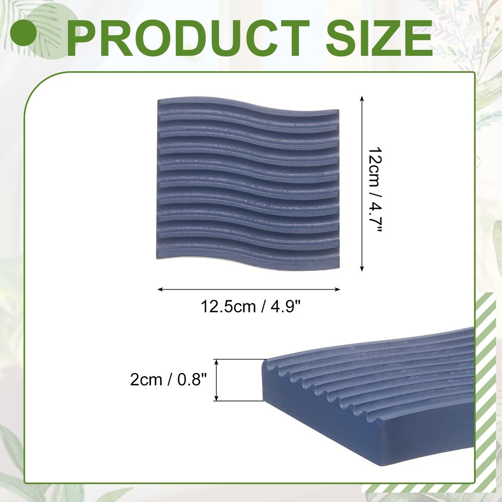 Wooden Decorative Tray, Waved Shape Serving Tray for Coffee Table, Cyan