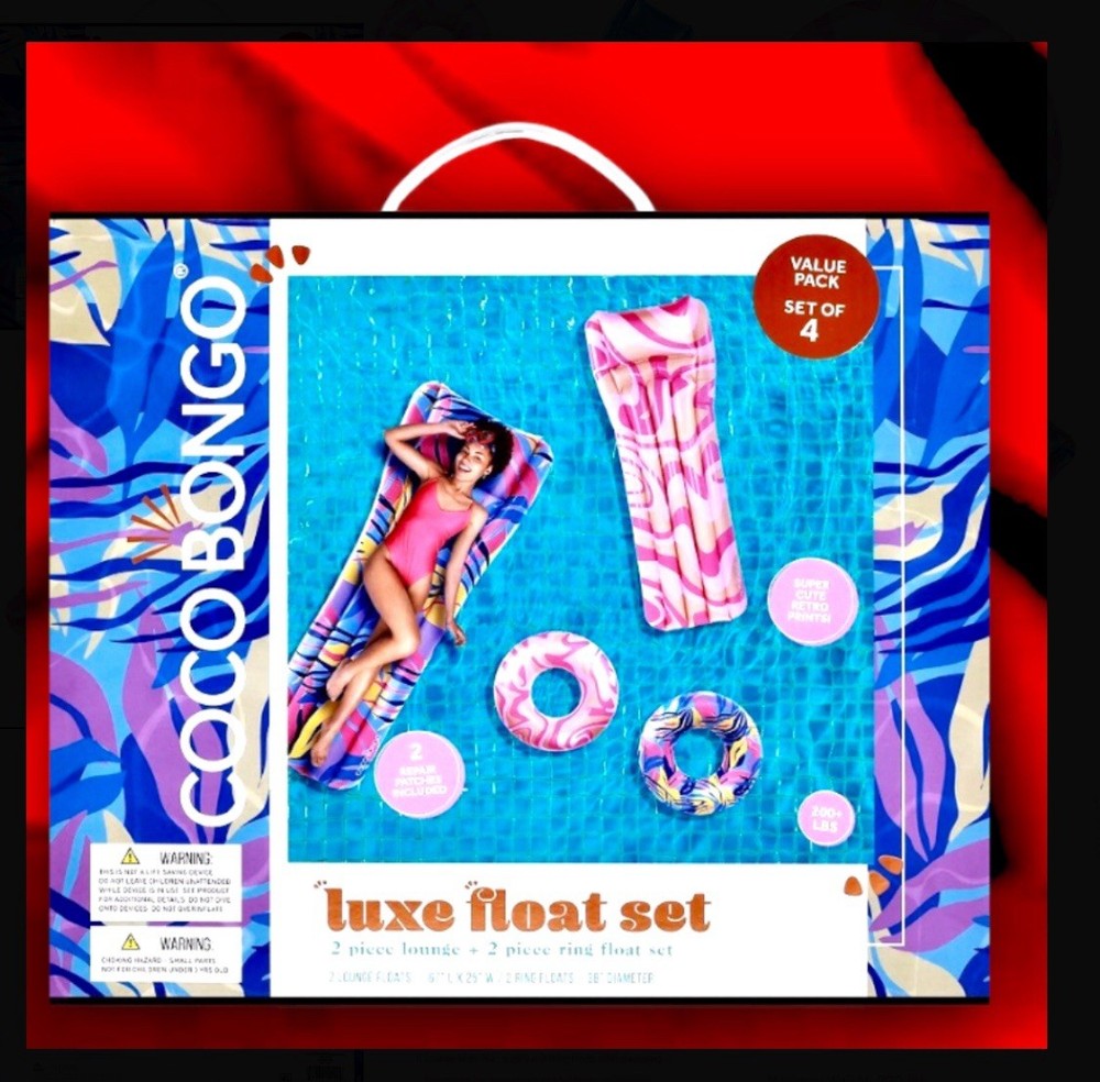 Luxe Float 4pc Combo Set (2 Lounger Float & 2 Ring Float) Coco Bongo