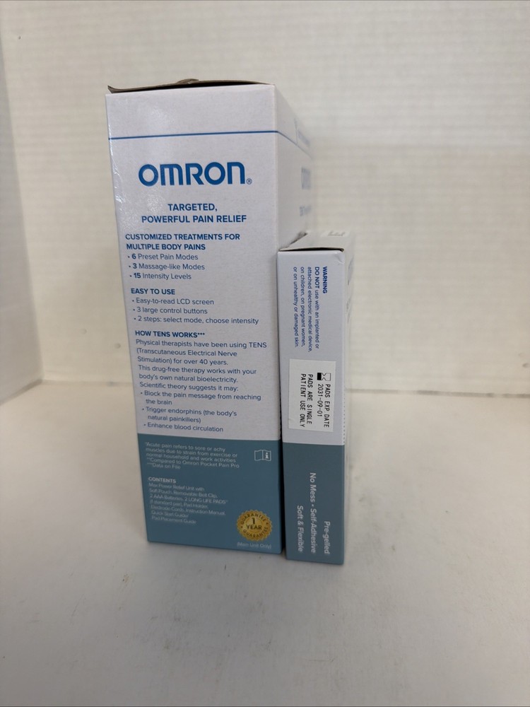 Omron PM500 Max Power Relief TENS Device Plus Extra Pad