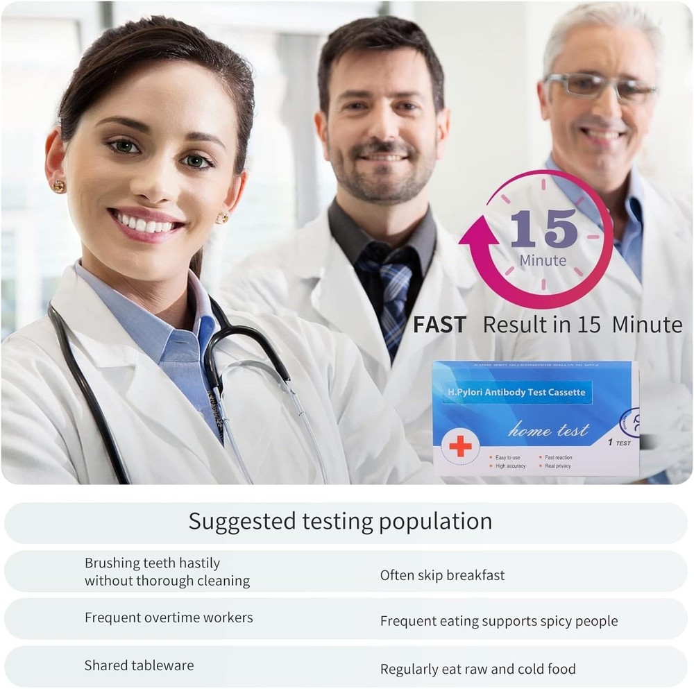 Helicobacter Pylori Kit - Quick & Accurate 10-15 Min Home Testing