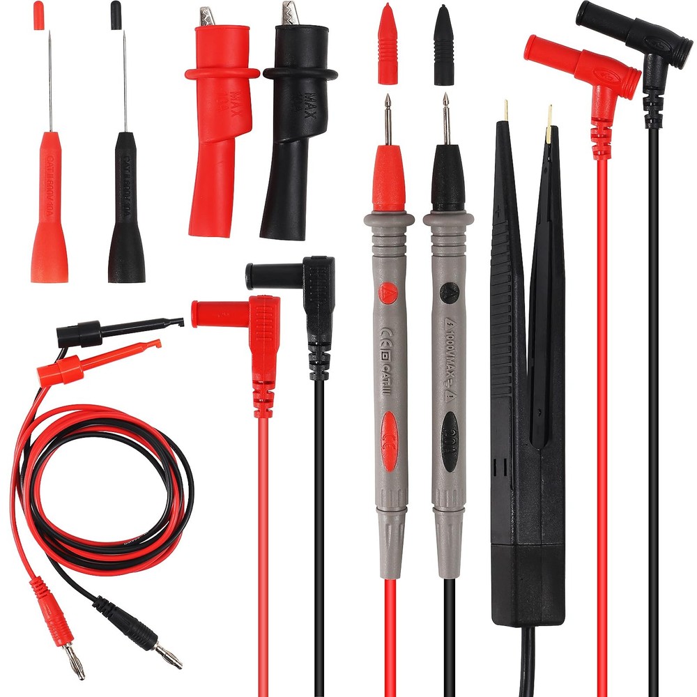 Electrical Multimeter Test Leads Set Professional Alligator Clips Hook Kit