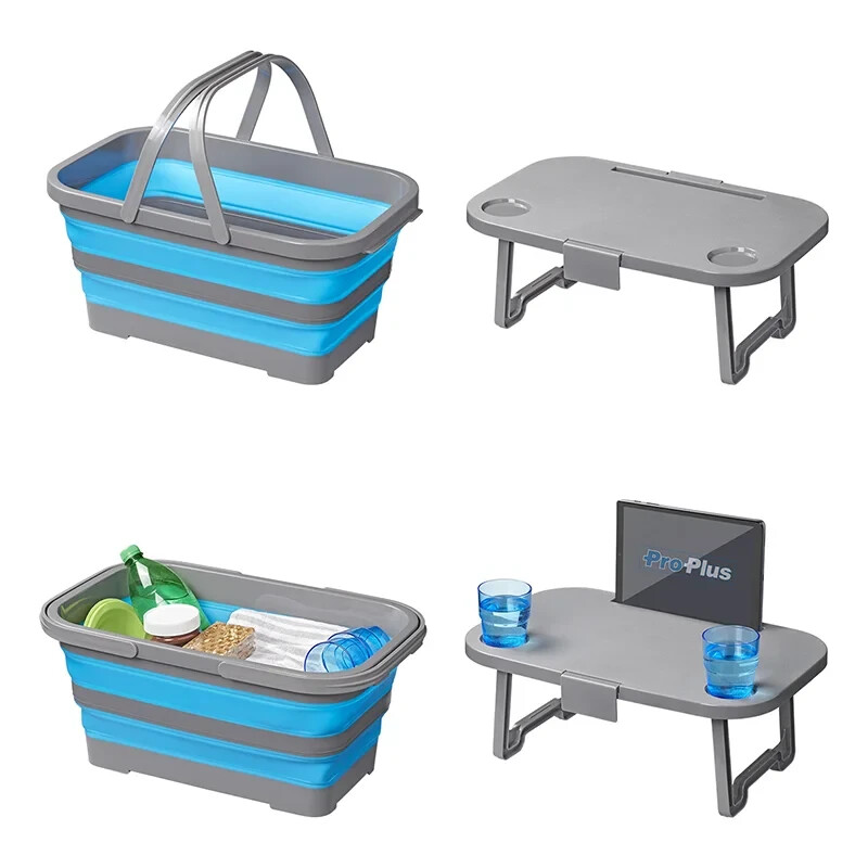 Panier Pliable Avec Que Table Utilisable Couvercle Panier Camping 20L