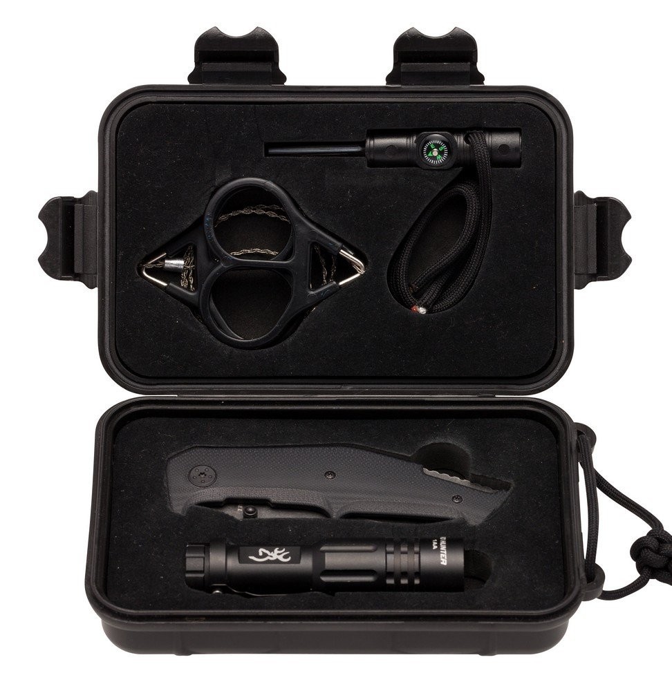 Browning Survival Kit Fire Starter Flashlight Compass Water Proof Box - 3220288