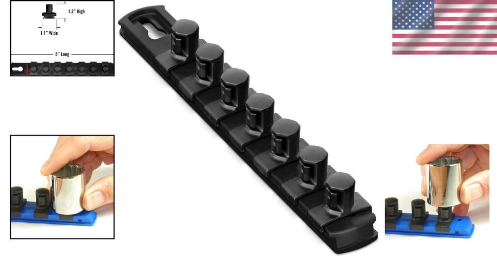 Versatile 8-Inch Twist Lock Socket Organizer - Lightweight Tool Storage Solution