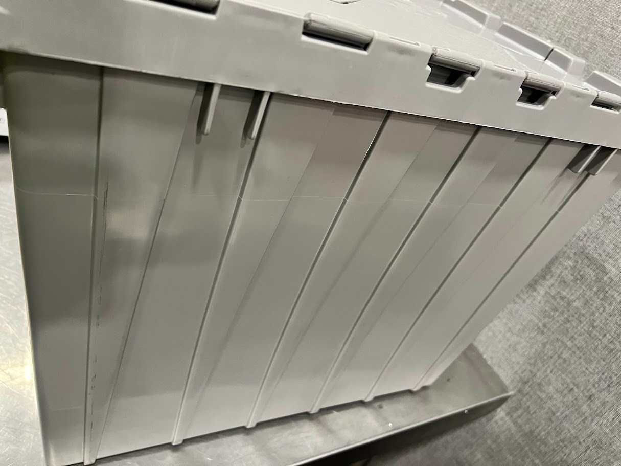 Polyethylene Attached-Lid Storage Tote: 100 lb Capacity - 2ct