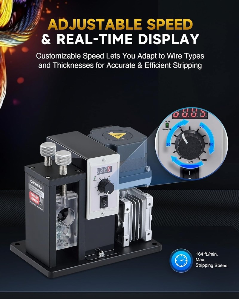 200W Automatic Wire Stripper Machine, Speed Adjustable Electric Wire Strippin...