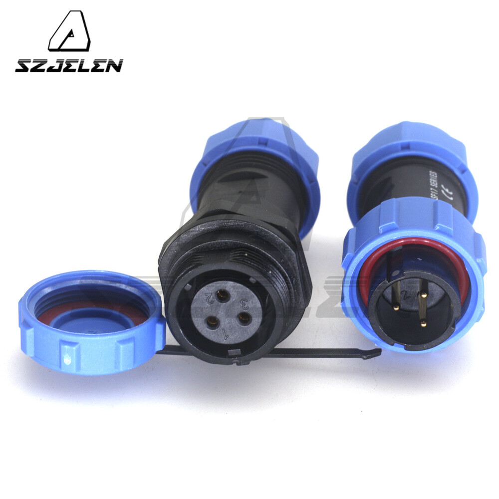 SP17 10A 3Pin LED Light Wire Connector,Panel Mount Waterproof Connector Plug