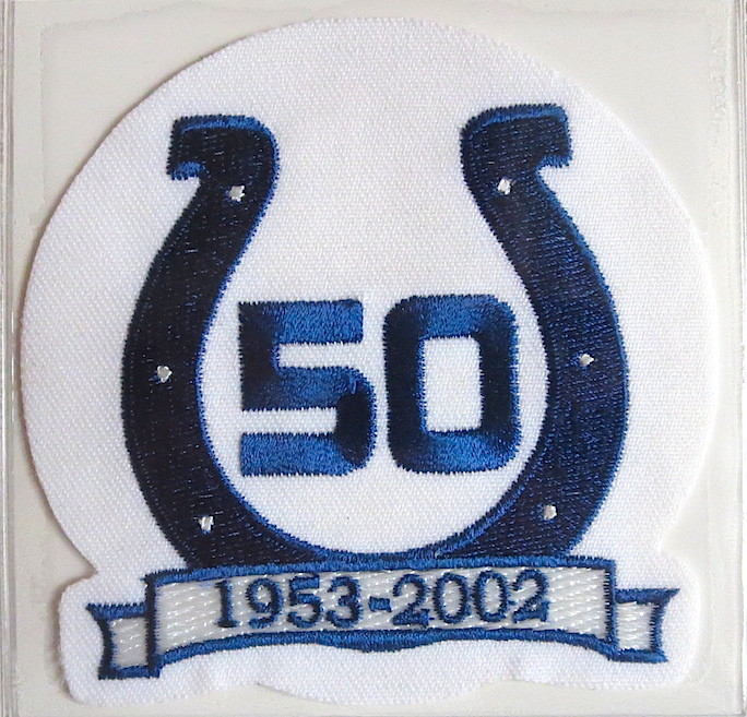 INDIANAPOLIS COLTS 50th ANNIVERSARY NFL TEAM PATCH Willabee & Ward ~ PATCH ONLY