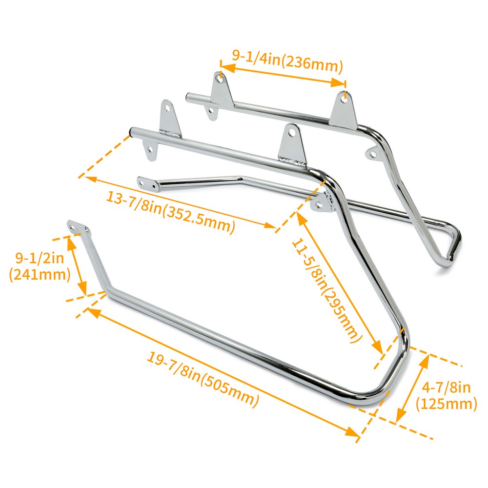 For Harley Heritage Softail 1984-2017 Chrome Saddlebag Conversion Brackets Set