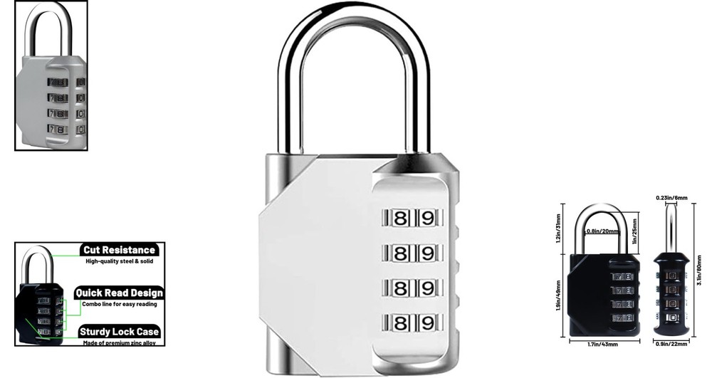 Resettable Portable Combination Padlock - Versatile Security for Outdoor Storage