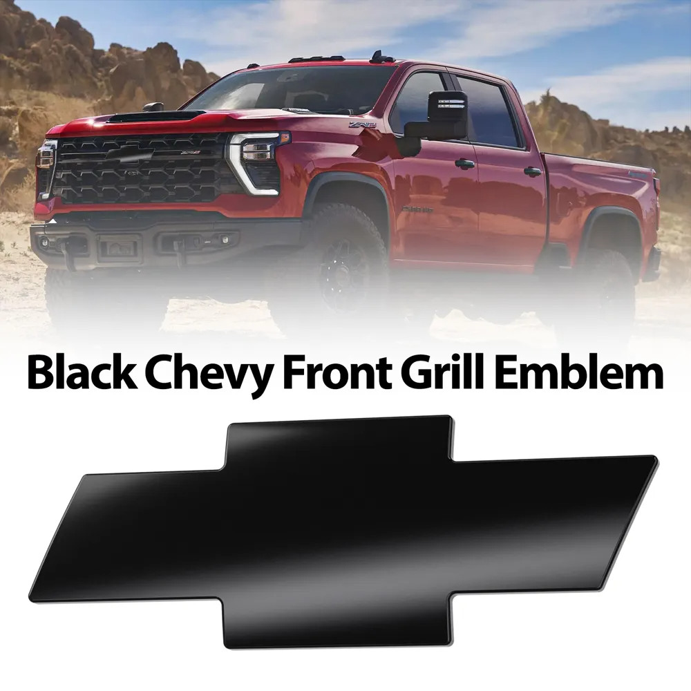 Front Grille Emblem Bowtie Black Chevrolet Silverado Suburban Tahoe GMC Sierra