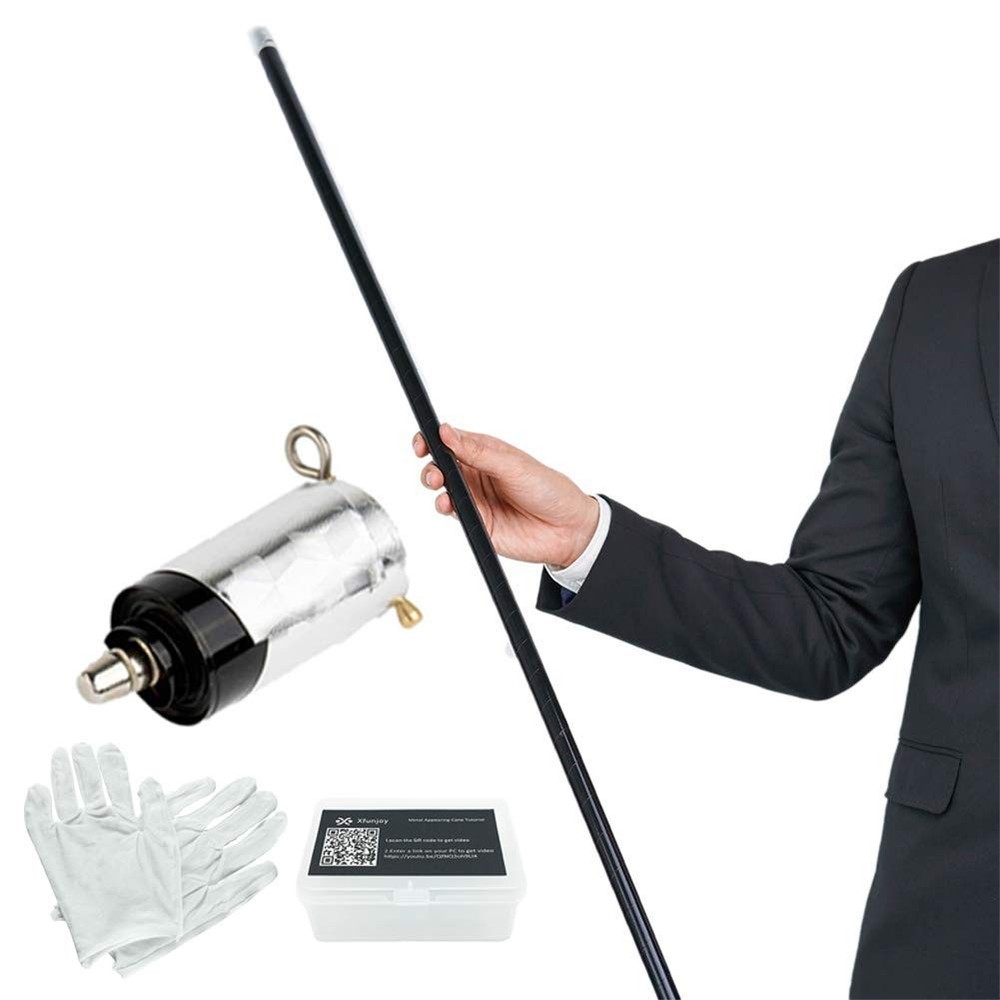 "110cm Magic Appearing Cane Set with Gloves, Box, and Video Tutorial"