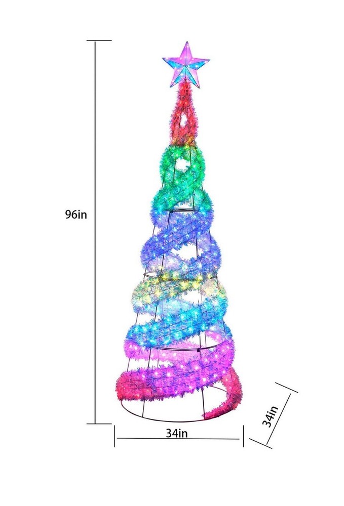 Member's Mark 8' Pre-Lit Iridescent Color-Changing Spiral Tree
