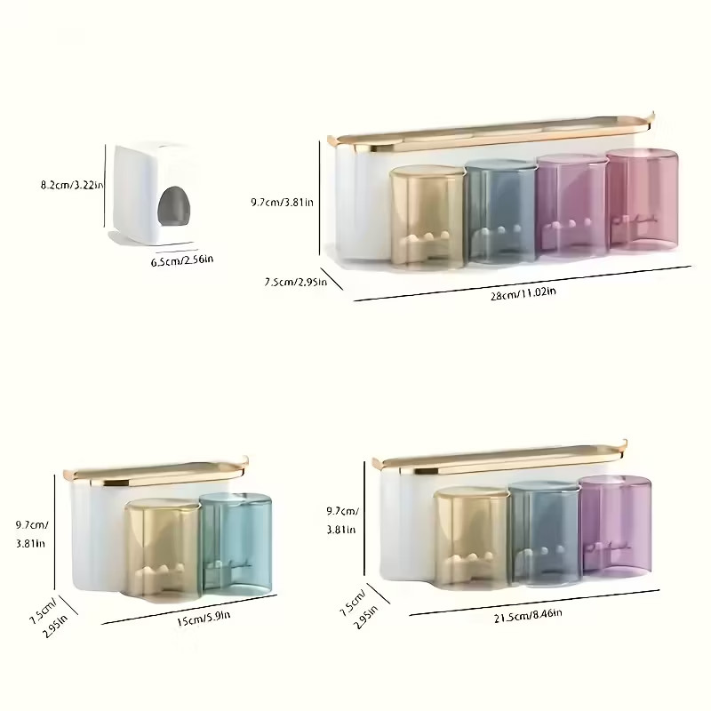 Multifunctional Wall Mount Toothbrush Holder Rack Organizer Automatic Toothpaste