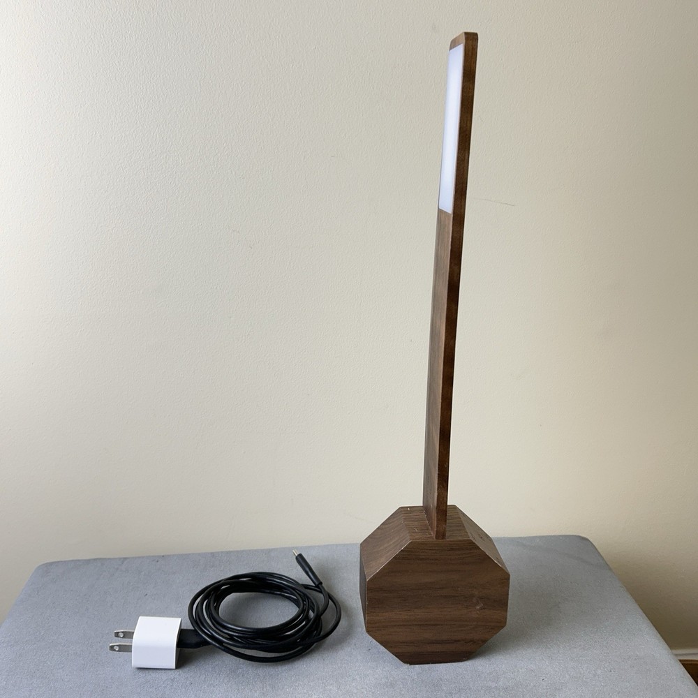 Gingko Octagon One Plus Alarm Clock Light Natural Walnut