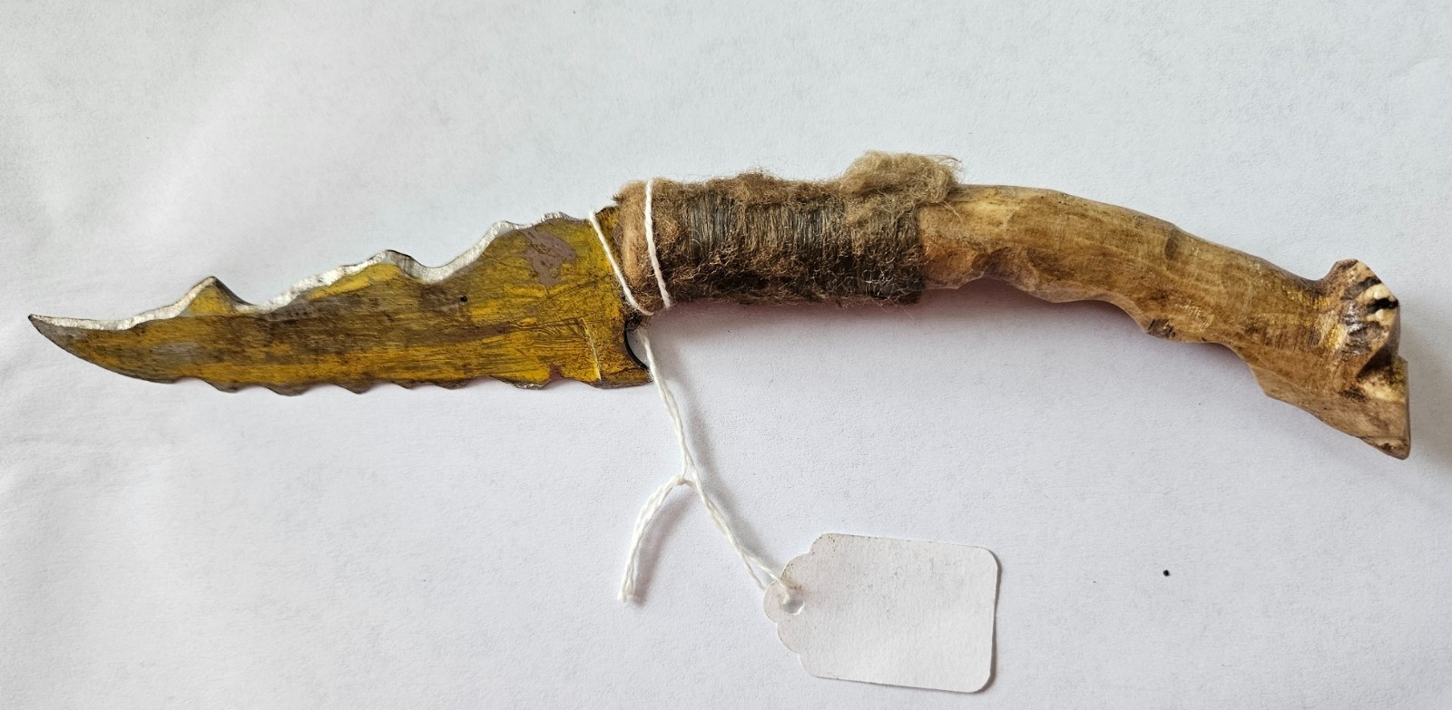 Rare Antique Native American Apache 9" Belt Knife Stag Bone Handle ca 1930