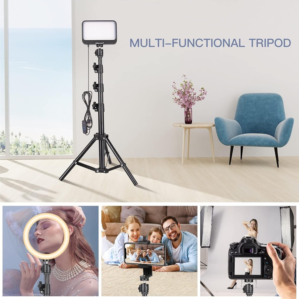 Video Light Kit, 2Pcs Dimmable Continuous Portable Photography Lighting with ...