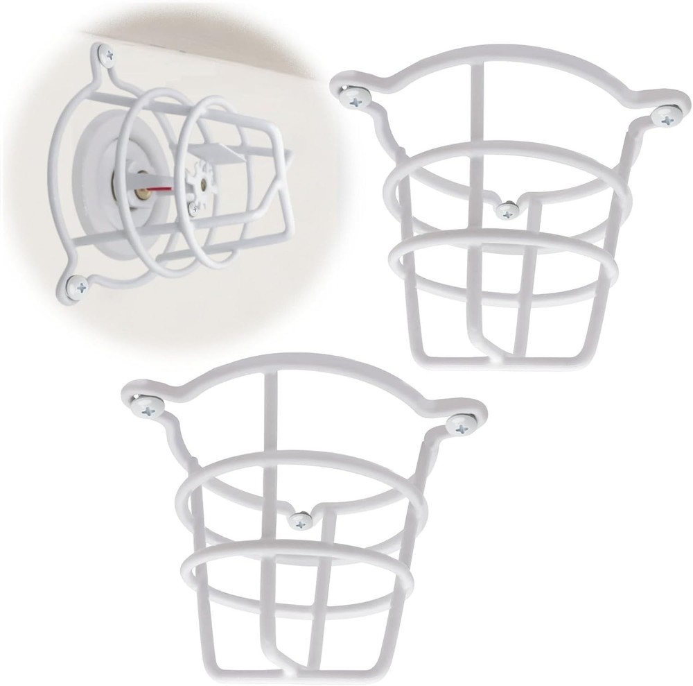 Easy Install 2 Pack Iron Fire Sprinkler Guards - Protects from Accidental Damage