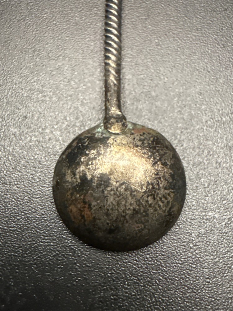 Vtg Tiny Palm Tree Salt Spoon 2.5”