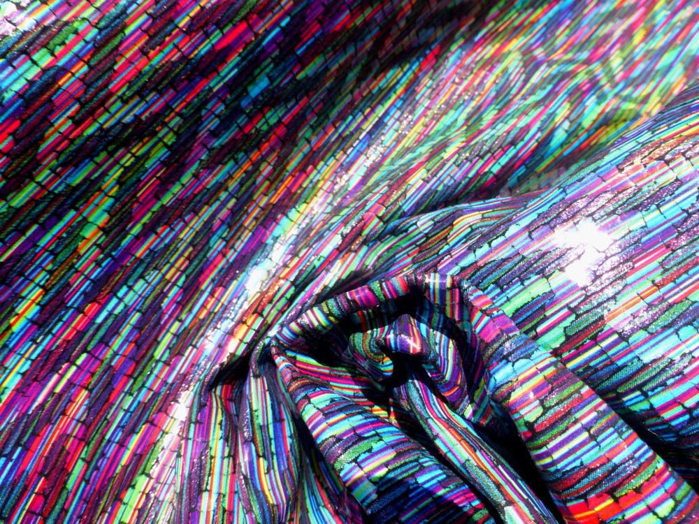 Pigskin Leather Hide: Multicolored Zig Zag Chevron Print