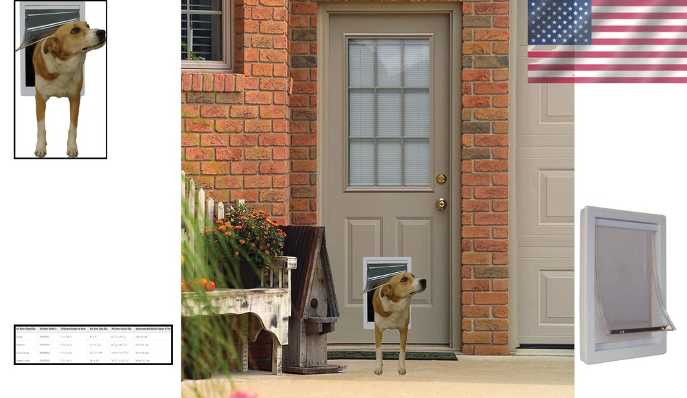 Versatile Telescoping Plastic Pet Door for Medium Breeds - Easy Installation