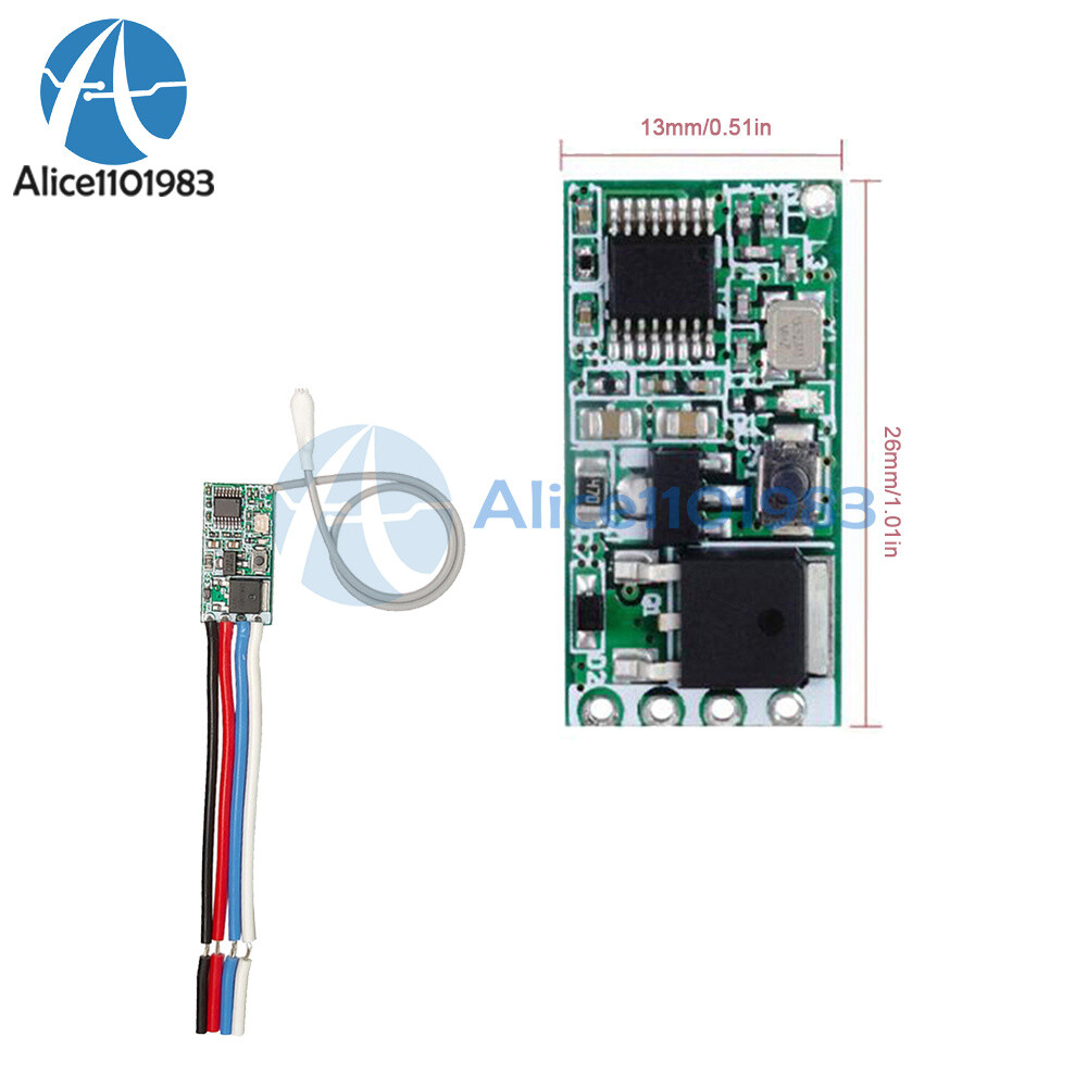 433mhz DC 3.6V-24V 1CH Relay Wireless RF Remote Control Switch Receiver Module