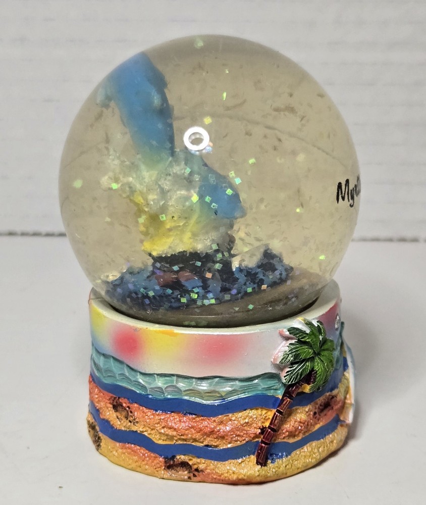 Myrtle Beach, SC Dolphins, Ocean Snow Globe with 3D & Glittery Visual Effect