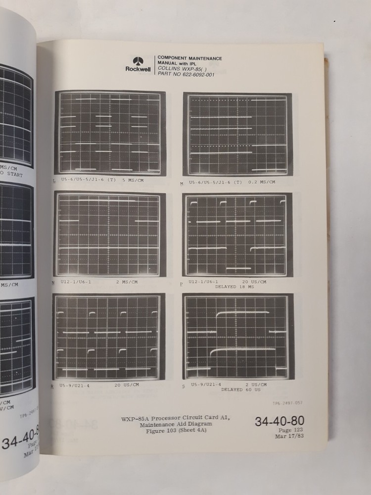 Collins WXP-85( ) Weather Radar Panel Component Maintenance Manual Original