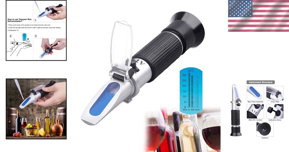 Portable Digital Refractometer with ATC - Brix & Specific Gravity Measurement