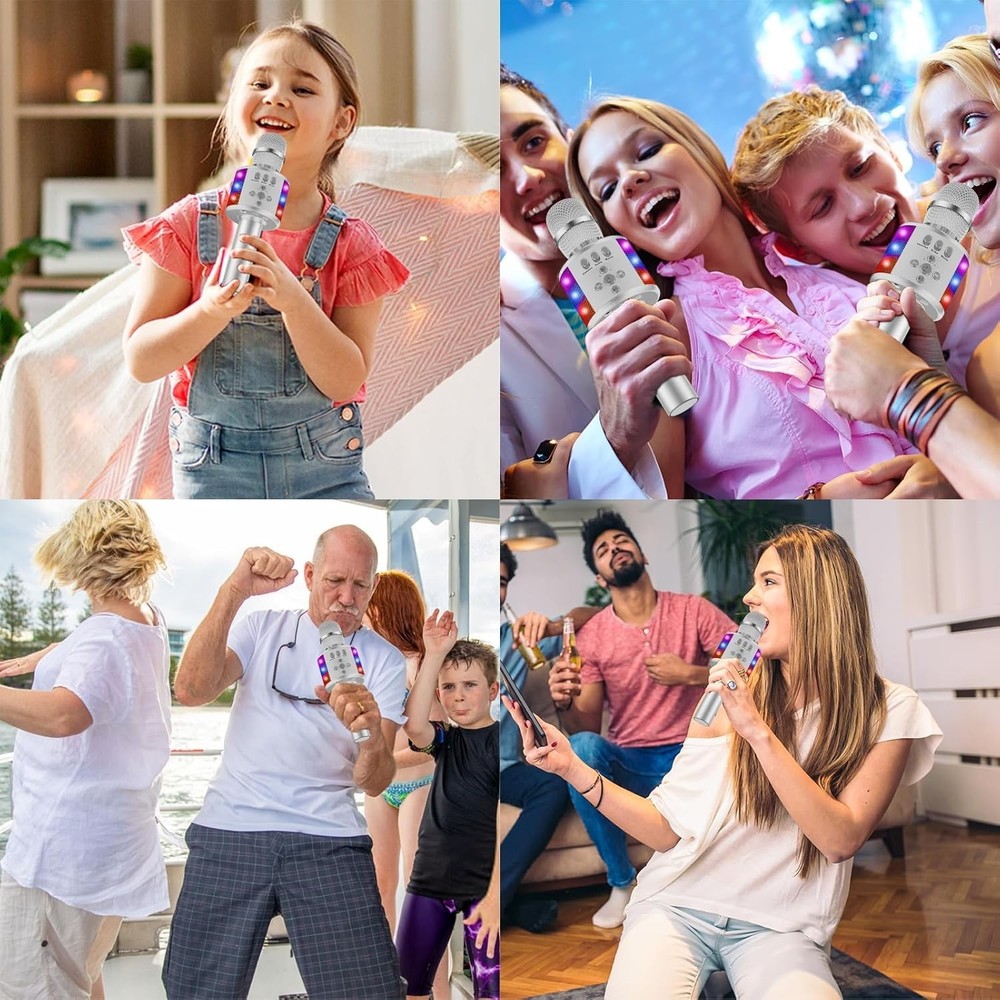 Kids & Adults Singing Microphone – Bluetooth, Echo Effect & Portable Design
