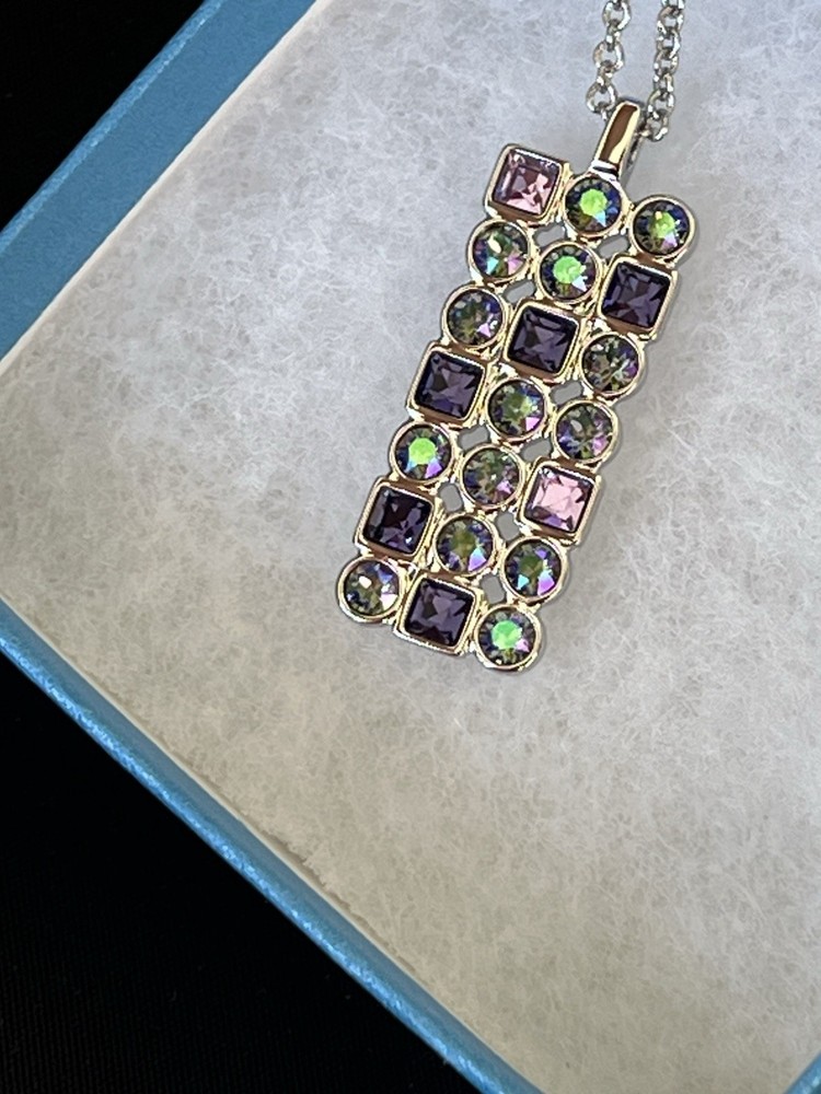 Touchstone Crystal Swarovski Morse Code Pendant NWT $79 Retail