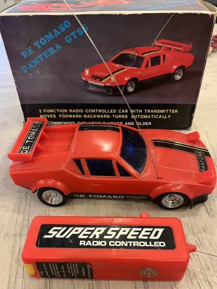 De Tomaso Pantera GTSS Vintage Remote control Car RED Super Speed W/box & insert