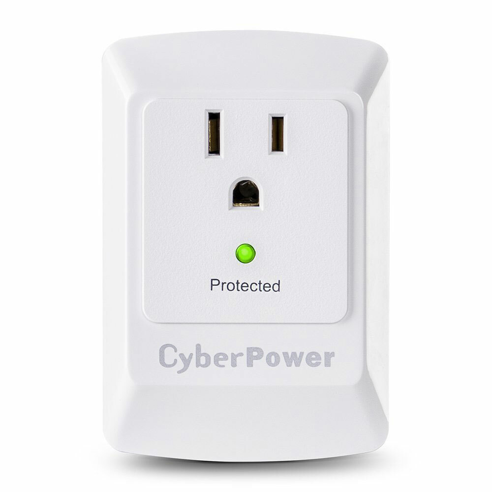 CyberPower Single Outlet Surge Protector in White