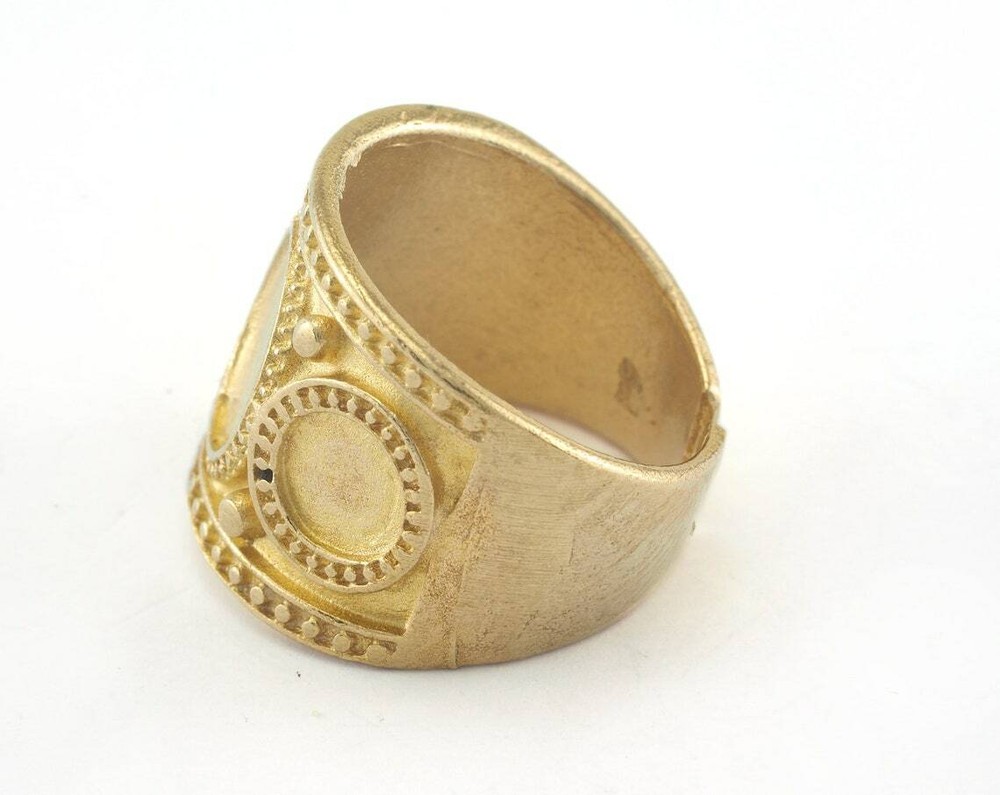 Ring Adjustable Ring Bezel - Raw brass (17mm 7US inner size - Adjustable ) 3374