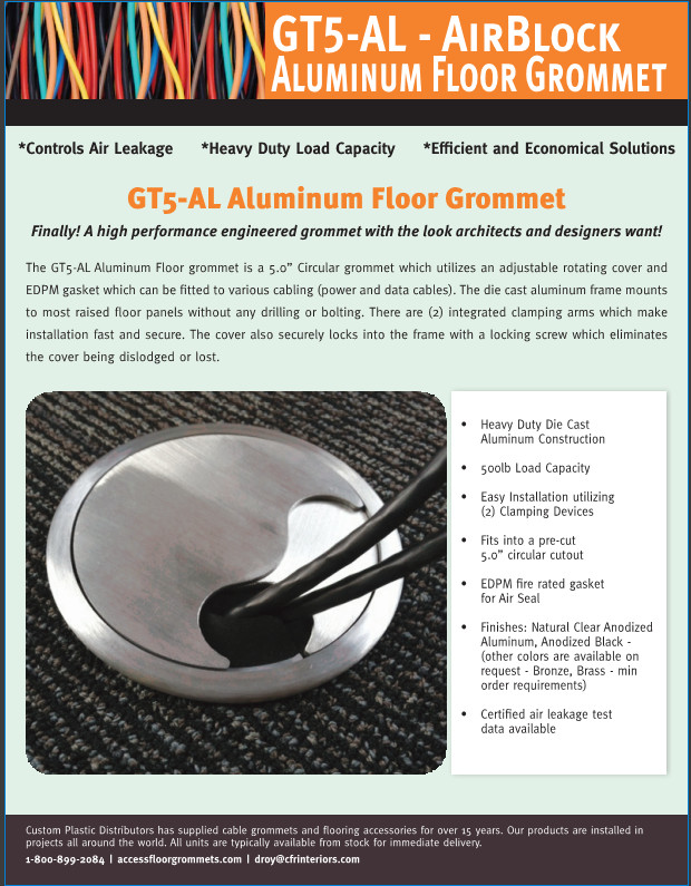 Aluminum Floor Grommet For Raised Computer Floor AIR-BLOCK GT5-AL