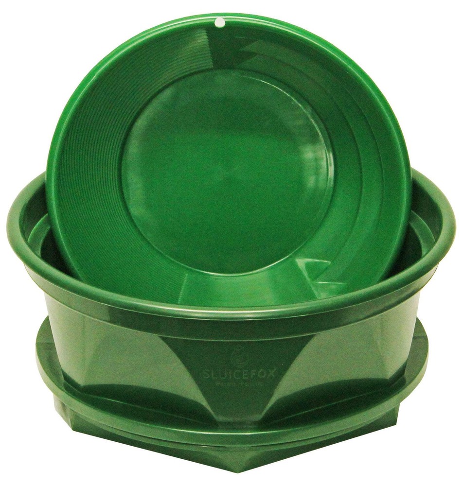 Gold classifier for five gallon bucket and bonus gold pan; stackable sifting pan