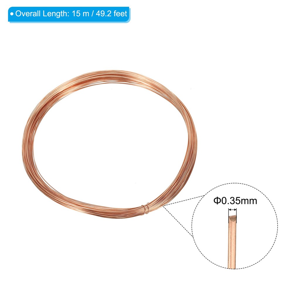 49' Solid Bare Copper Wire 29# 99.9% Pure Copper Wire 0.35mm Soft Beading Wire