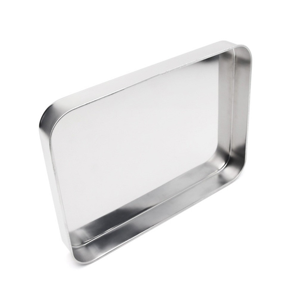 10 Inch Stainless Steel Bakeware Rectangular Rice Noodles Plate