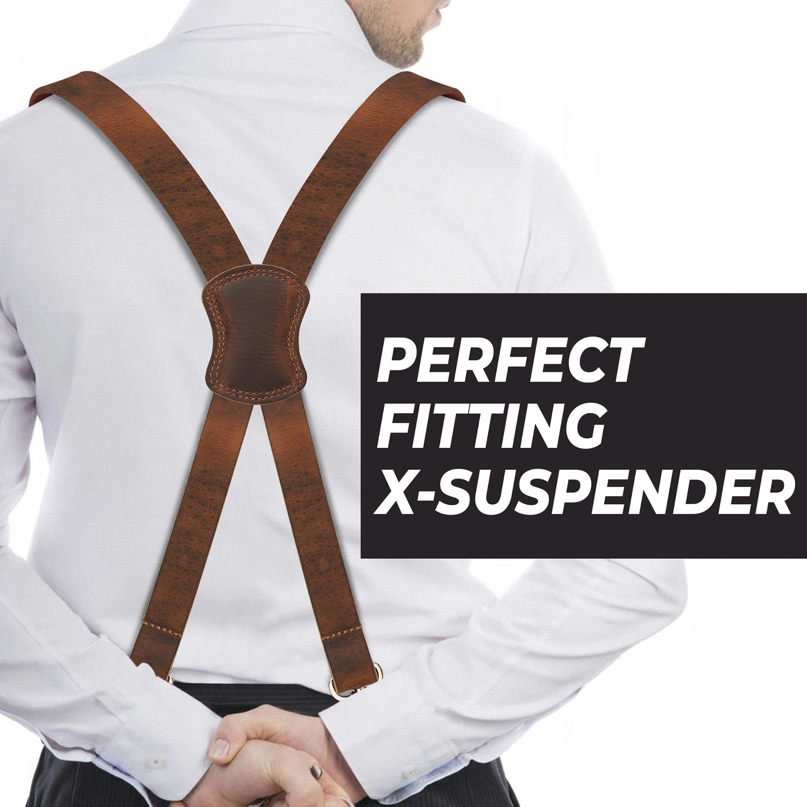 NUTUCH Grain Buffalo Leather Suspender for Men | Vintage Suspenders